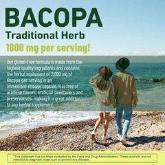 Bacopa Monnieri 2000mg – Boost Memory Focus Enhancer Stress Relief – Non GMO