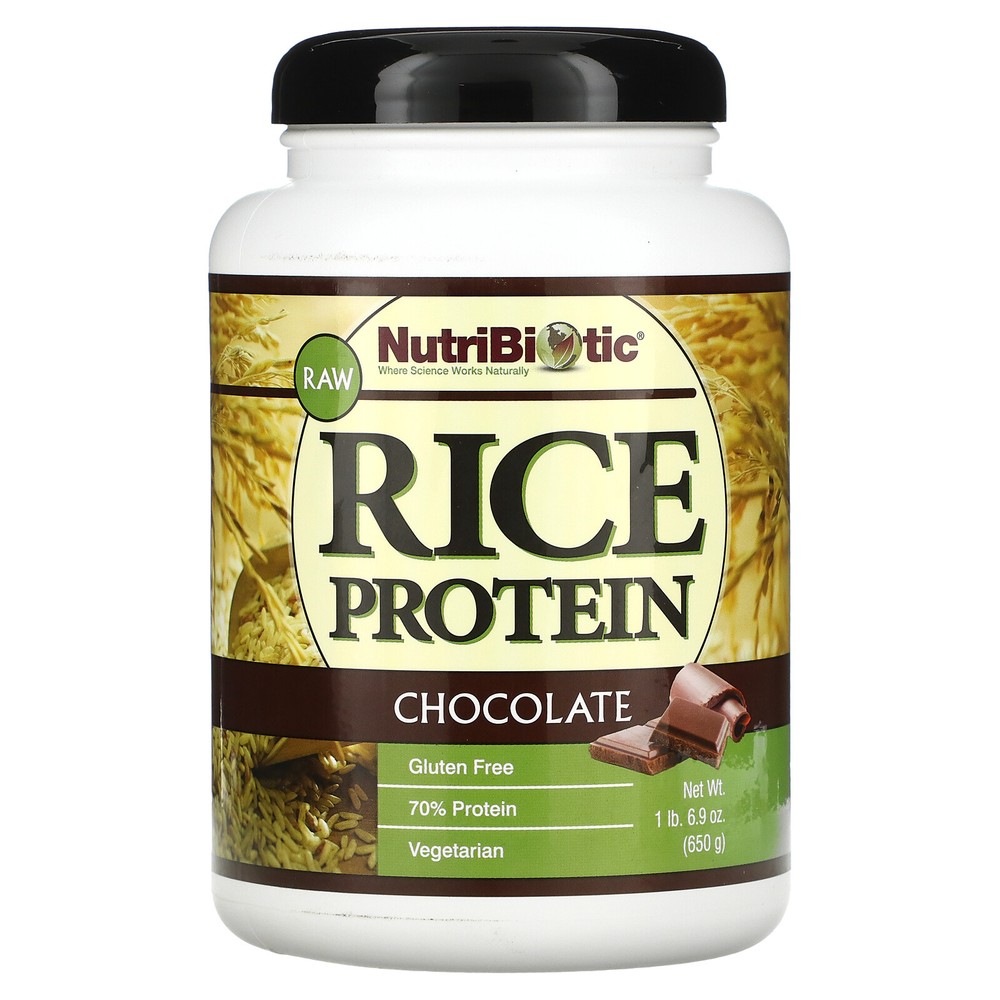 NutriBiotic Raw Rice Protein Chocolate 1 lb 6 9 oz 650 g Egg-Free, Gluten-Free,