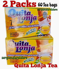 2 Boxes Te Quita Lonja Tea Jegibre + Piña 60 Bags Accion Xtreme! 100% Efectivo