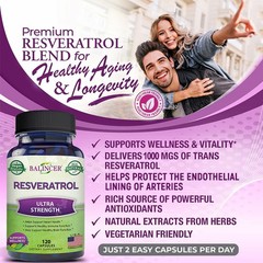 Resveratrol Extract Supplements Supports Joints Nervous System 120 Pills US