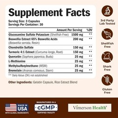 Glucosamine Chondroitin MSM – Joint Support Supplement for Women and Men with Gl