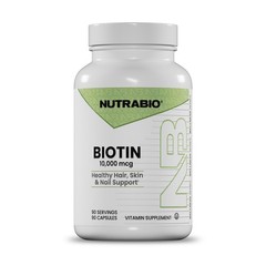 NutraBio Biotin 10000mcg 90 Vegetable Capsules 90 servings