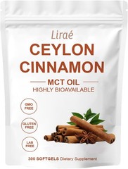 Highly Bioavailable Ceylon Cinnamon Softgels with MCT Oil – 300 Easy to Swallow