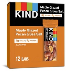 Maple Glazed Pecan Nut Bars – Gluten Free, Low Sugar, 5g Protein, 12 Count