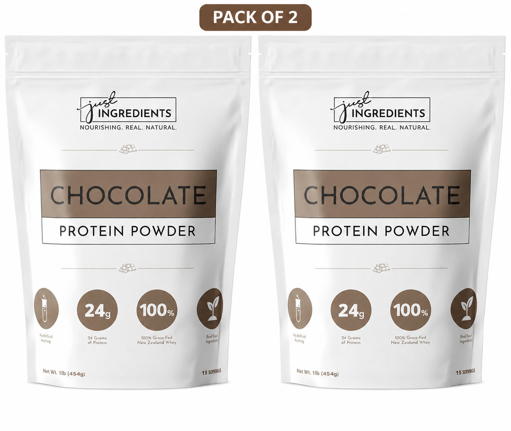 JUST INGREDIENTS Chocolate Protein Powder PACK OF 2, 15 Serving 24g Protein New