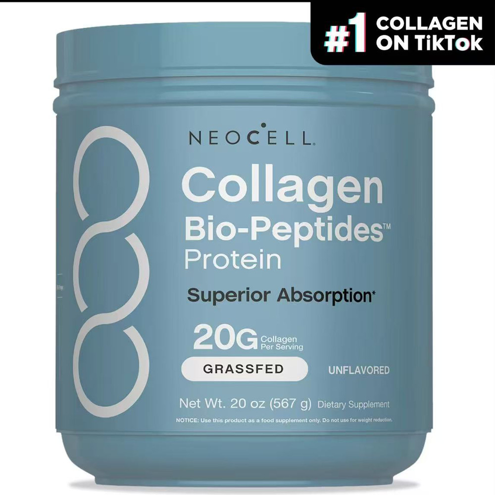 NeoCell Collagen Bio-Peptides Powder 20oz -Grassfed Protein Supplement-Premium