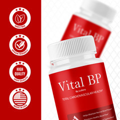 (5 Pack) Vital BP Capsules VitalBP Total Cardiovascular Health Pills (300 ct)