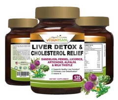 360 Capsules liver clean and detox 120 each chardon de marie Cardo Mariano