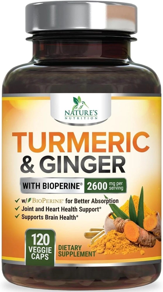 Turmeric Curcumin Supplement 2600mg – with pure Ginger & Turmeric – BioPerine