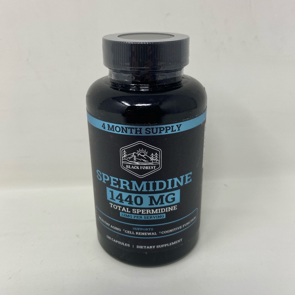 Black Forest Spermidine Supplement – 1440mg, Non GMO, Vegan – 120 Capsules