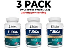 TUDCA 3 PACK – 250 mg of Tauroursodeoxycholic Acid – 30 Veg Caps x 3 (90 total!)