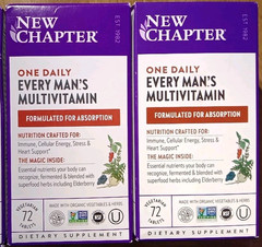 LOT 2 NEW CHAPTER ONE DAILY EVERY MAN’S MULTIVITAMIN SUPPLEMENT 72 X2 144 TABLET