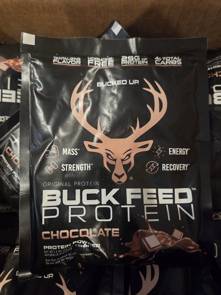 BUCKED UP BUCK FEED PROTEIN – Individual Travel Packet Samplers – 30 Pack