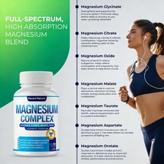 7 Elemental Magnesium Complex 1000mg.Full-Spectrum Support, 90 Capsules