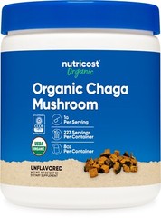 Nutricost Organic Chaga Mushroom 0.5LB (8oz) – USDA Certified 100% Organic
