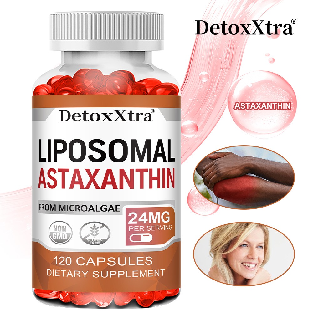 24mg Liposomal Astaxanthin Capsules,for Eyes,Skin,Joint & Heart Support,120Count