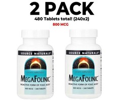 Source Naturals, 2 PACK, MegaFolinic 800 mcg Folinic Acid, 240 Tablets each
