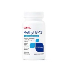 GNC Methyl B-12 Highly Absorbable 2500 mcg 100 Caplets, EXP:04/2025, (SEALED)