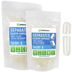 Size 1 Separated Clear Empty Gelatin Capsules Gel Caps Kosher Gelcaps Pills