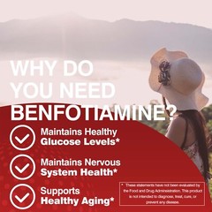 Benfotiamine Caps 300mg – Supports Blood Sugar, Non-GMO,Gluten-Free – L-lecucine