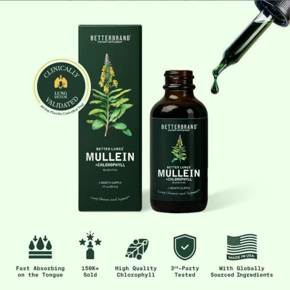 Betterbrand Better Lungs Mullein Leaf Extract Lung Cleansing Formula & Supports