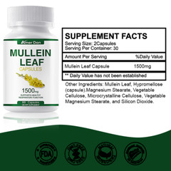 Mullein Leaf Extract 1500mg Lung Cleanse Respiratory Herbal Capsules