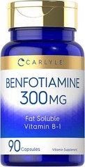 Benfotiamine 300 mg | 90 Capsules | Vitamin B1 | Non-GMO | by Carlyle
