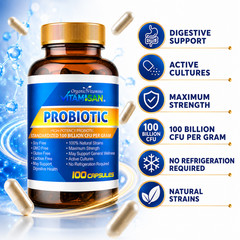 3 Pack Probiotic Supplement 100 Billion CFU Shelf Stable Digestive Health