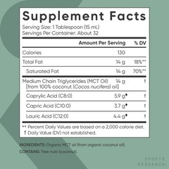 Keto MCT Organic Oil – Fatty Acid Fuel – Triple Ingredient C8 C10 C12 (16 Oz)