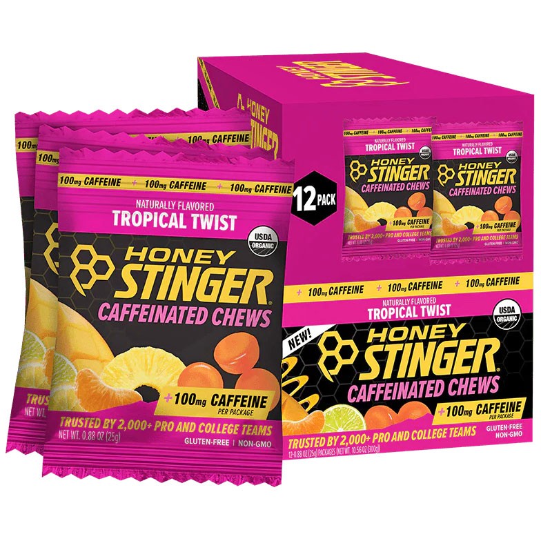 Honey Stinger Organic Caffeinated Performance Chews – Tropical Twist,