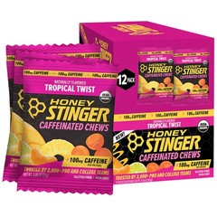 Honey Stinger Organic Caffeinated Performance Chews – Tropical Twist,