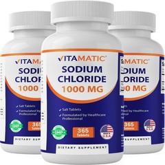 Electrolyte Replenisher Sodium Chloride 1000mg – 365 Tablets, Hydration Support,