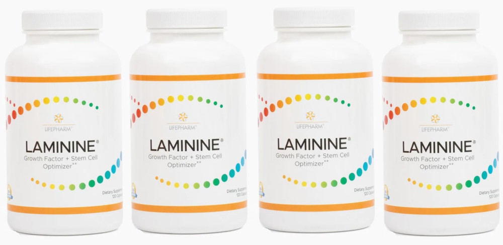 4 AUTHENTIC LifePharm Laminine 120 Capsules Total – Fresh & Sealed EXP 02/2026!