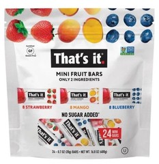 New That’s It Mini Fruit Bars – Strawberry, Mango, Blueberry, 24 ct – 16.8 oz
