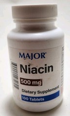 Major Niacin 500 mg Dietary Supplement 100 Tablets