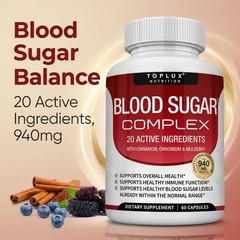 Toplux Blood Sugar Complex 20 Vitamins & Minerals Support Overall Health