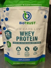 11.9oz Biotrust Low Carb Lite Unflavored Grass Fed Whey Protein Best By 05/26