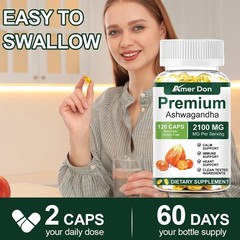 Ashwagandha Supplements Extra Strength Ashwagandha Capsules with 2100mg, 120 ct