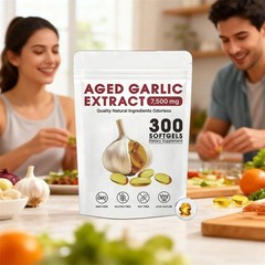 USA Odorless Garlic 7500mg Per Servings, 300 Softgels 2 Years Aged Garlic Extra