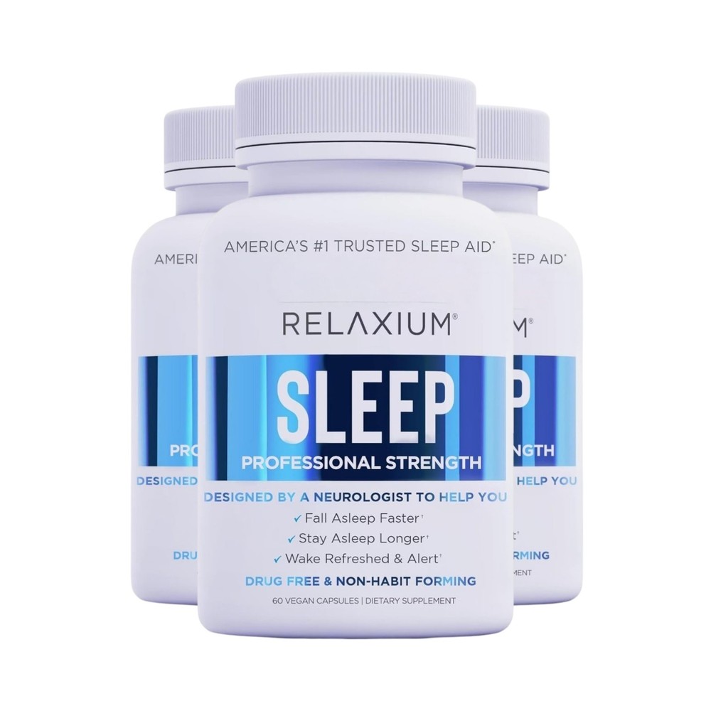 3-Pack Relaxium Sleep Natural Dietary Formula for Better Sleep (180 Capsules)