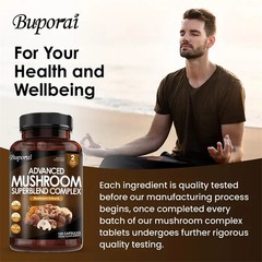 Mushroom Super Blend Complex 240pcs,Replenishes Energy & Stamina,Work Efficiency