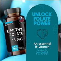 L-Methylfolate 15mg (120 Capsules), for Folic Acid Deficiency, L Methyl Folate