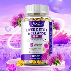 28-In-1 Liver Detox & Cleanse – Liver Support Supplements – with Milk Thistle