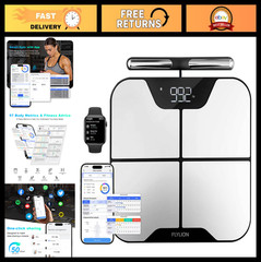 Bluetooth Smart Body Weight Scale – 8-Electrode Full Body Analyzer, BMI, Body Fa