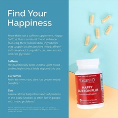 BRAINMD Dr Amen Happy Saffron Plus – 90 Capsules,W/Saffron Flower Extract