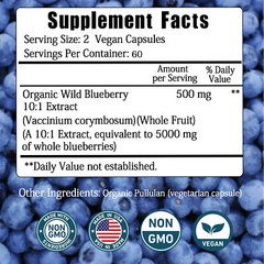 Wild Blueberry 5000mg – Support Antioxidant, Brain Health, Boosts Vision Memory