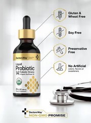 Liquid Probiotic | 2 fl oz | Organic | 14 Probiotic Strains | by Doctors Way
