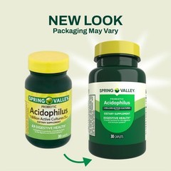Spring Valley Probiotic Acidophilus Caplets for Digestive Health, 1 Billion Acti