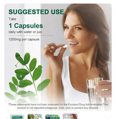 Moringa Capsules support good sleep, enhance energy and joint health 12000 mg