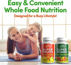 Fruits and Vegetables Supplement Capsules 360 Count Boost Energy